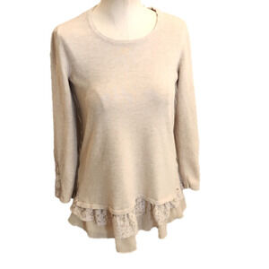 WOMENS Style & Co. ruffle bottom sweater top size PS.